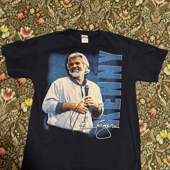 Vintage Kenny Rogers 'The First 50 Years' Blue T-Shirt - Picture 1 of 3